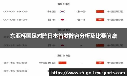 东亚杯国足对阵日本首发阵容分析及比赛前瞻